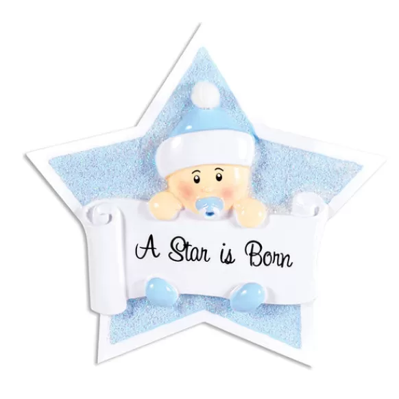 Shop Personalized Baby Boy's 1St Christmas Star Ornament Baby