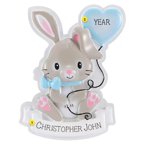 Hot Personalized Baby Bunny Ornament - Blue Baby