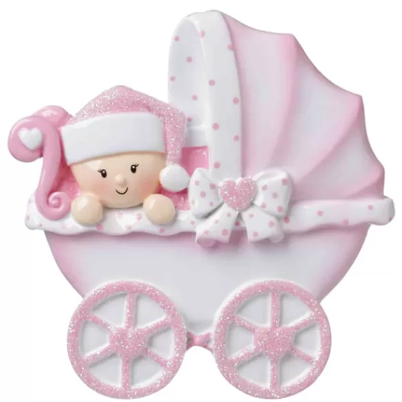 Flash Sale Personalized Baby Girl's 1St Christmas Carriage Ornament Baby