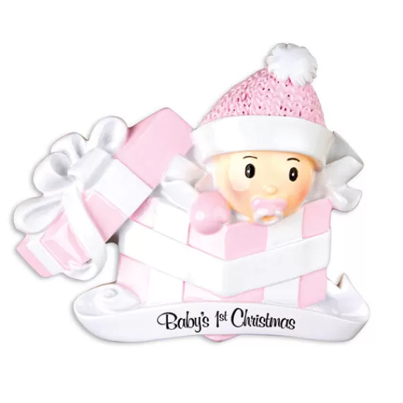 Cheap Personalized Baby Girl's 1St Christmas Present Ornament Baby