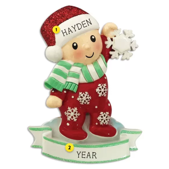 Flash Sale Personalized Baby In Pajamas Ornament Growing Up