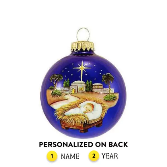 Flash Sale Personalized Baby Jesus In Manger Ornament Angels & Religious