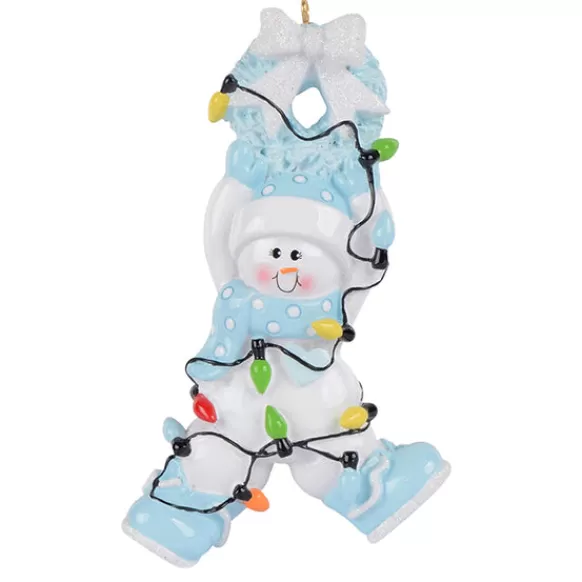 Sale Personalized Baby's 1St Christmas Blue Snowman Ornament Baby