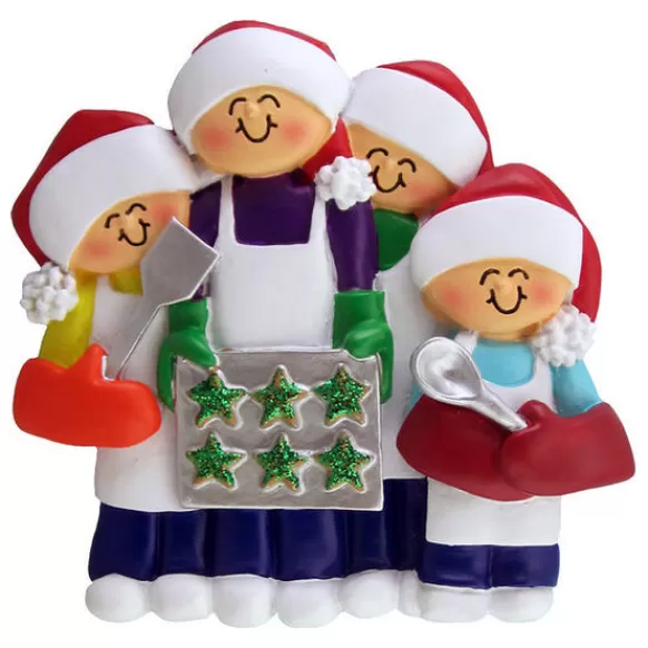Sale Ornament Central Personalized Baking Cookies Family Of 4 Ornament