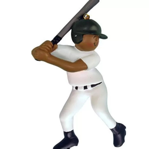 Cheap Ornament Central Personalized Baseball Player Ornament - African American Male