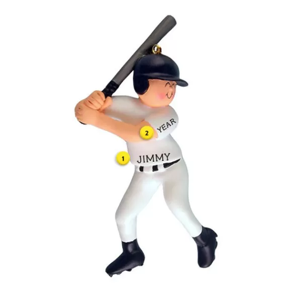 New Ornament Central Personalized Baseball Player Ornament - Male