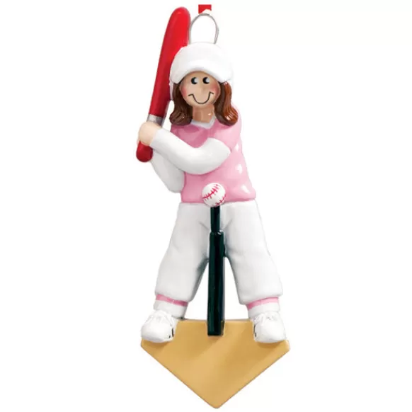 New Rudolph & Me Personalized Baseball T-Ball Girl Ornament