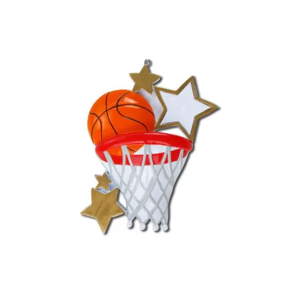 Clearance PolarX Personalized Basketball Star With Net Ornament
