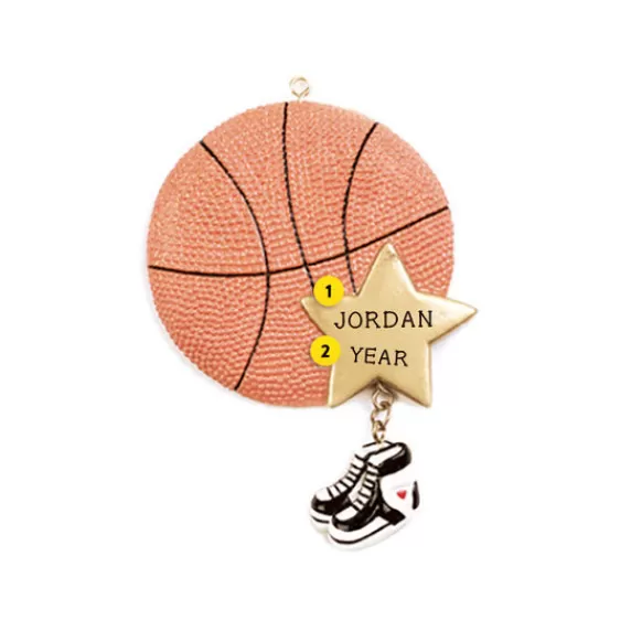 Store Rudolph & Me Personalized Basketball With Star Ornament