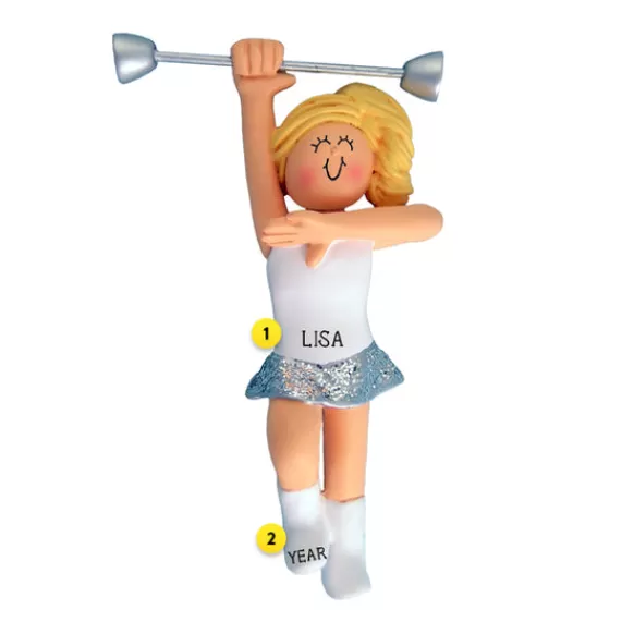 Cheap Ornament Central Personalized Baton Twirler Ornament - Female, Blonde Hair