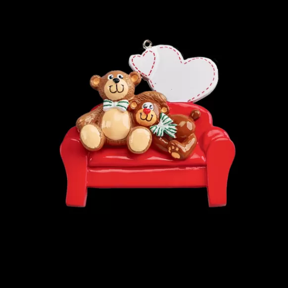 Store Personalized Bears On A Couch Couple Ornament Family Members