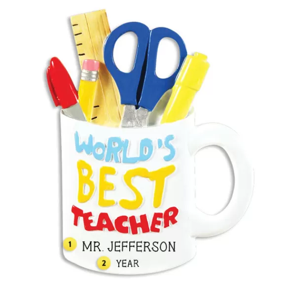 Discount PolarX Personalized Best Teacher Mug Ornament