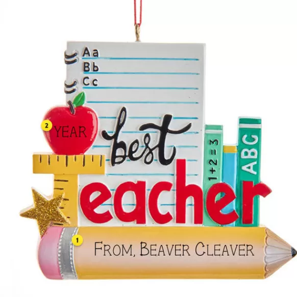 Flash Sale Personalized Best Teacher Ornament School Days