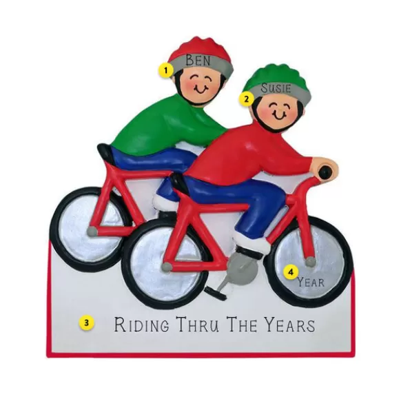 Clearance Personalized Bicycling Couple Ornament Couples