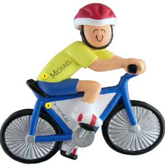 Hot Ornament Central Personalized Bicyclist Ornament - Male