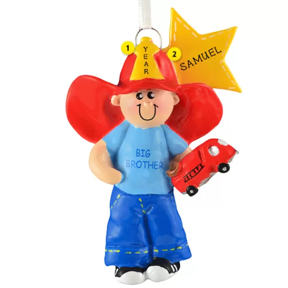 New Personalized Big Brother Fireman Ornament Family Members