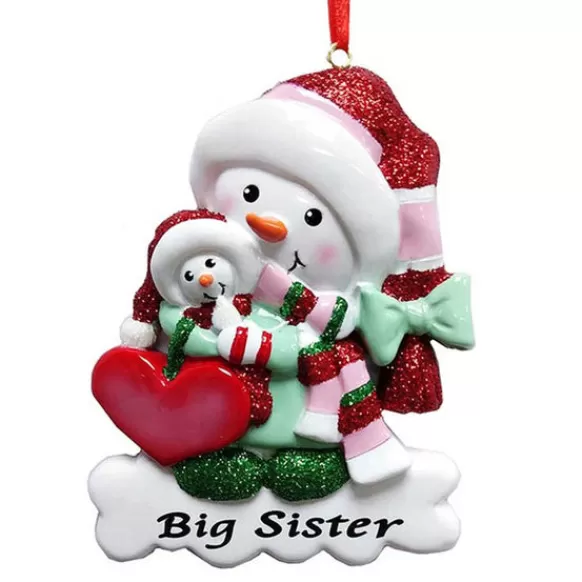 Shop Personalized Big Sister Snowman Ornament Family Members