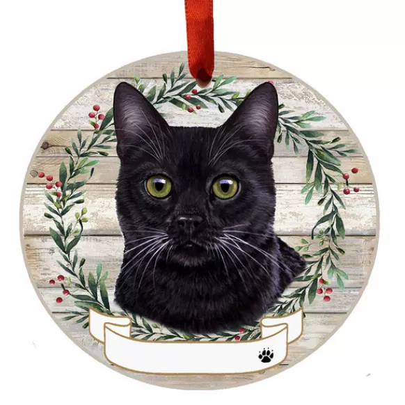 Store E & S Imports Personalized Black Cat Ornament