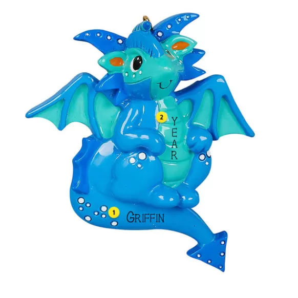 Sale Personalized Blue Dragon Ornament Kids