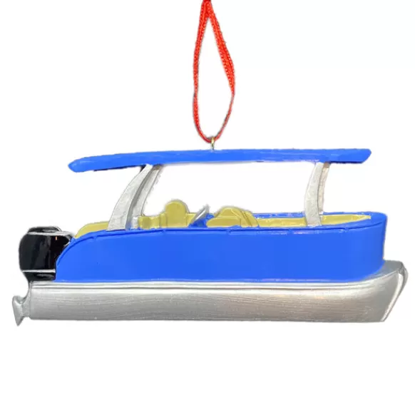 Fashion Rudolph & Me Personalized Blue Pontoon Ornament