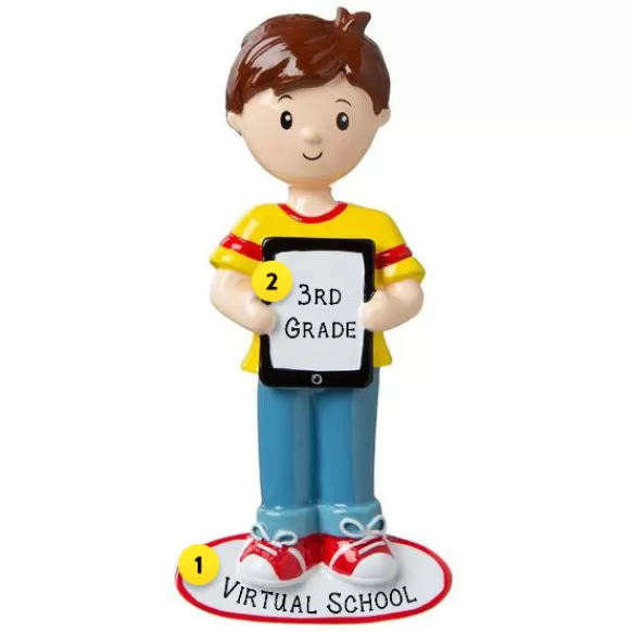 Sale Personalized Boy With Ipad/ Tablet Ornament School Days