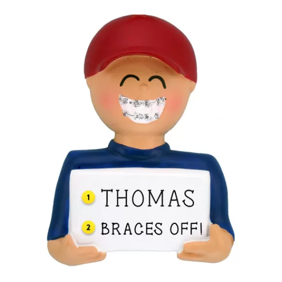 Hot Personalized Braces Ornament - Male Growing Up