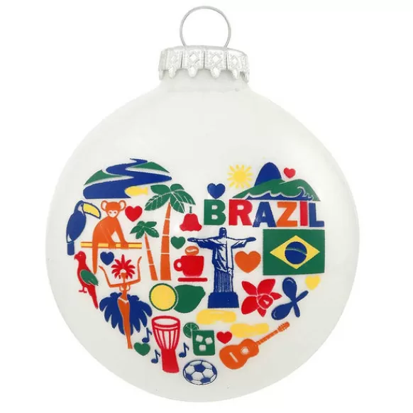 Clearance Bronners Personalized Brazil Glass Ornament