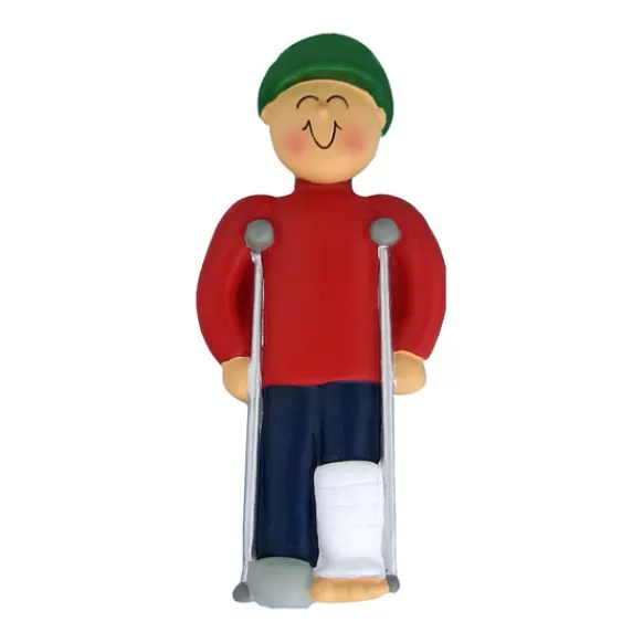 Sale Personalized Broken Leg Ornament - Male Growing Up