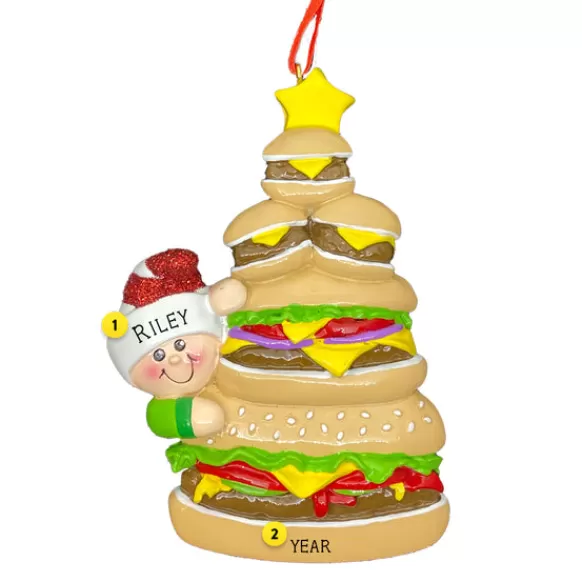 Discount Rudolph & Me Personalized Burger Lover Ornament