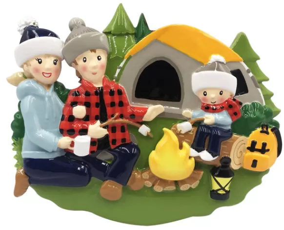New PolarX Personalized Camping Family Of 3 Ornament