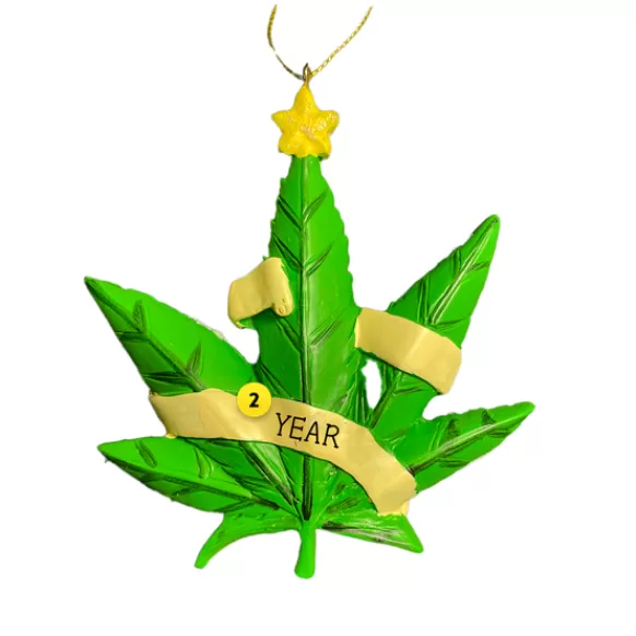 Outlet Personalized Cannabis Leaf Ornament - Happy Holidaze Hobbies & Activities