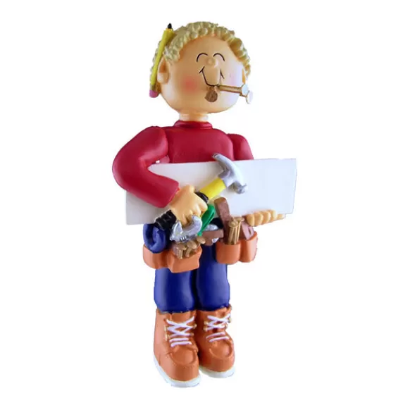 Cheap Ornament Central Personalized Carpenter Ornament - Male, Blonde Hair