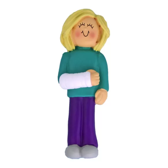 Outlet Personalized Cast On Arm Ornament - Female, Blonde Hair Growing Up