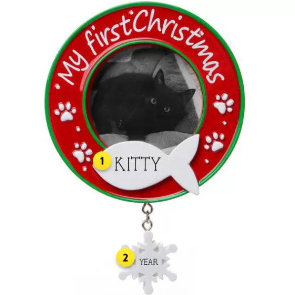 Outlet PolarX Personalized Cat's First Christmas Picture Frame Ornament