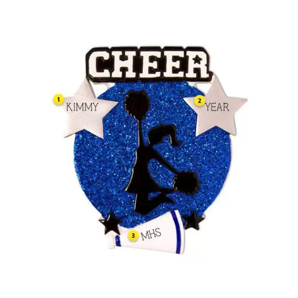 Online PolarX Personalized Cheer Ornament Blue