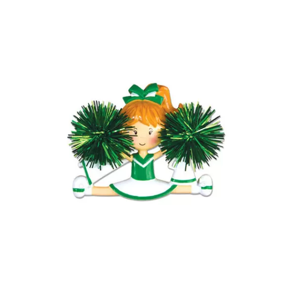 Clearance PolarX Personalized Cheerleader/Pom Ornament - Green
