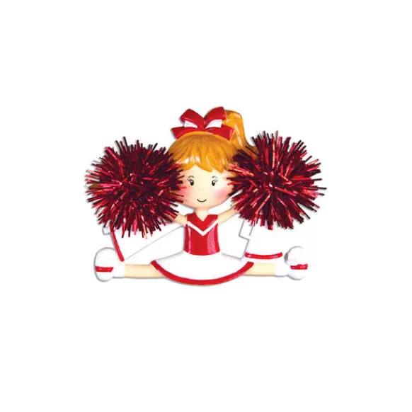 Flash Sale PolarX Personalized Cheerleader/Pom Ornament - Red