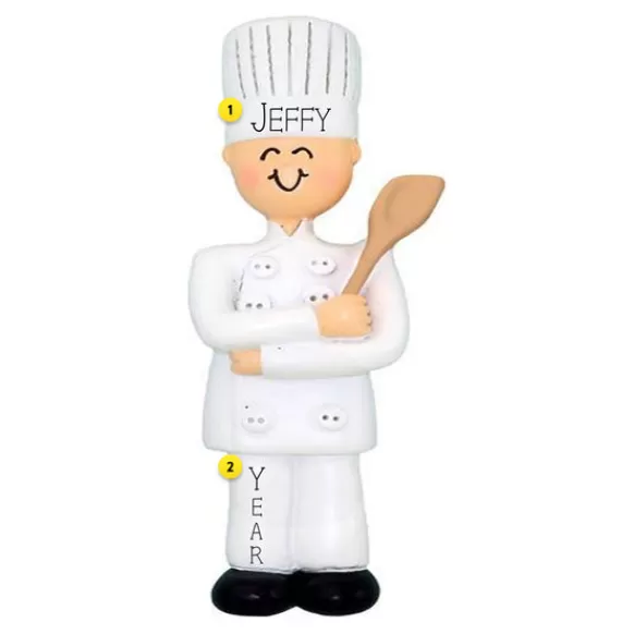 Flash Sale Ornament Central Personalized Chef Ornament - Male