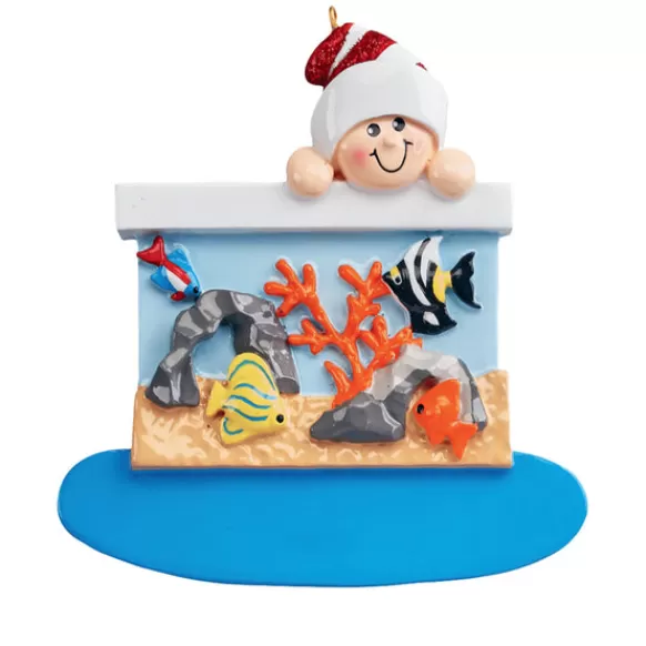 Outlet Personalized Child With Aquarium Ornament Animals