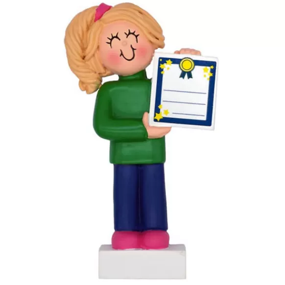 Flash Sale Personalized Child With Award - Female, Blonde Hair School Days