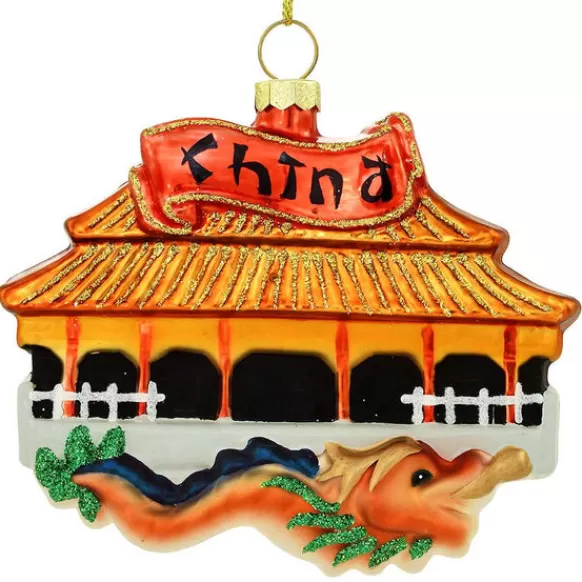Best Sale Bronners Personalized China Landmark Glass Ornament