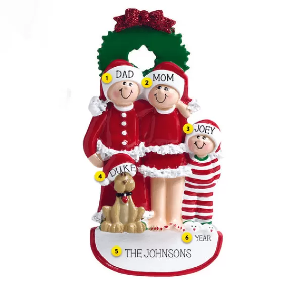Online Rudolph & Me Personalized Christmas Family Of 3 With Dog Ornament