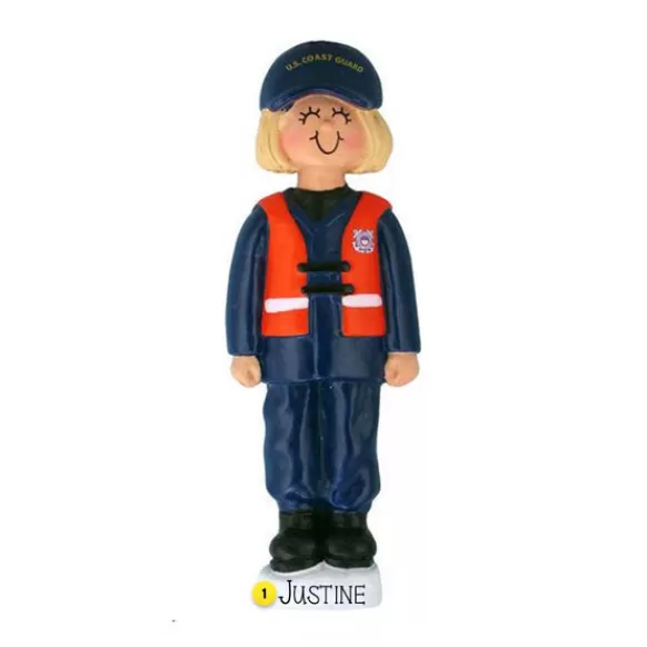 Store Personalized Coast Guard Ornament - Female Blonde Military & Patriotic