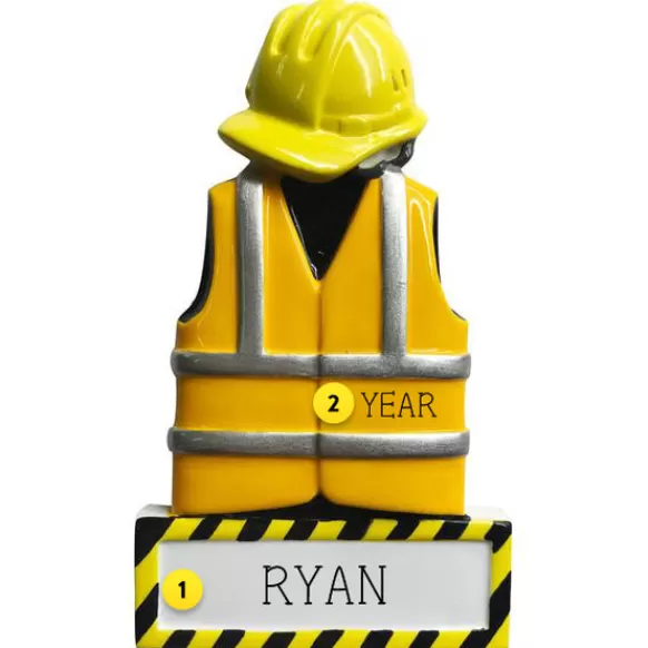 Clearance PolarX Personalized Construction Worker Ornament
