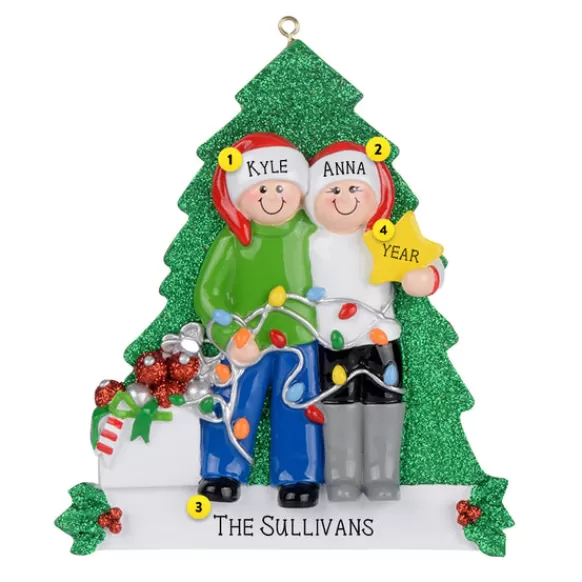 Shop Personalized Couple Decorating Tree Ornament Couples