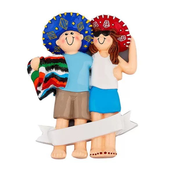 Fashion Rudolph & Me Personalized Couple In Mexico Ornament
