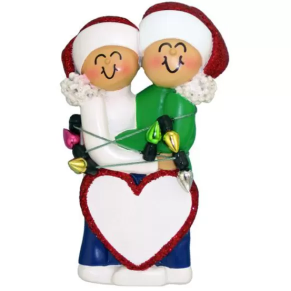 Flash Sale Personalized Couple Wrapped In Lights Ornament Couples