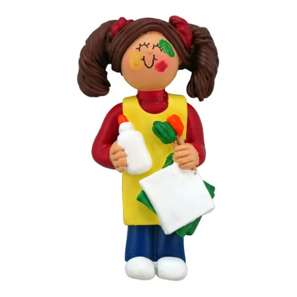 Hot Personalized Craft Project Ornament - Female, Brown Hair Hobbies & Activities