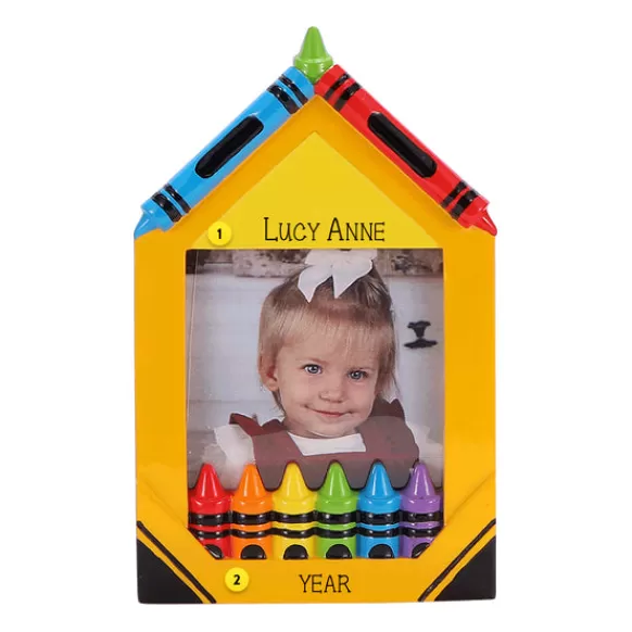 Cheap Personalized Crayon Photo Frame Ornament School Days