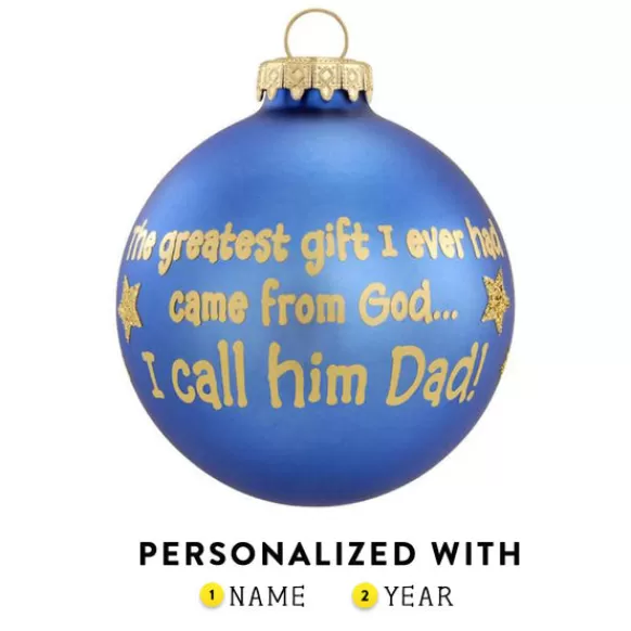 Fashion Personalized Dad Greatest Gift Glass Ornament Family Members